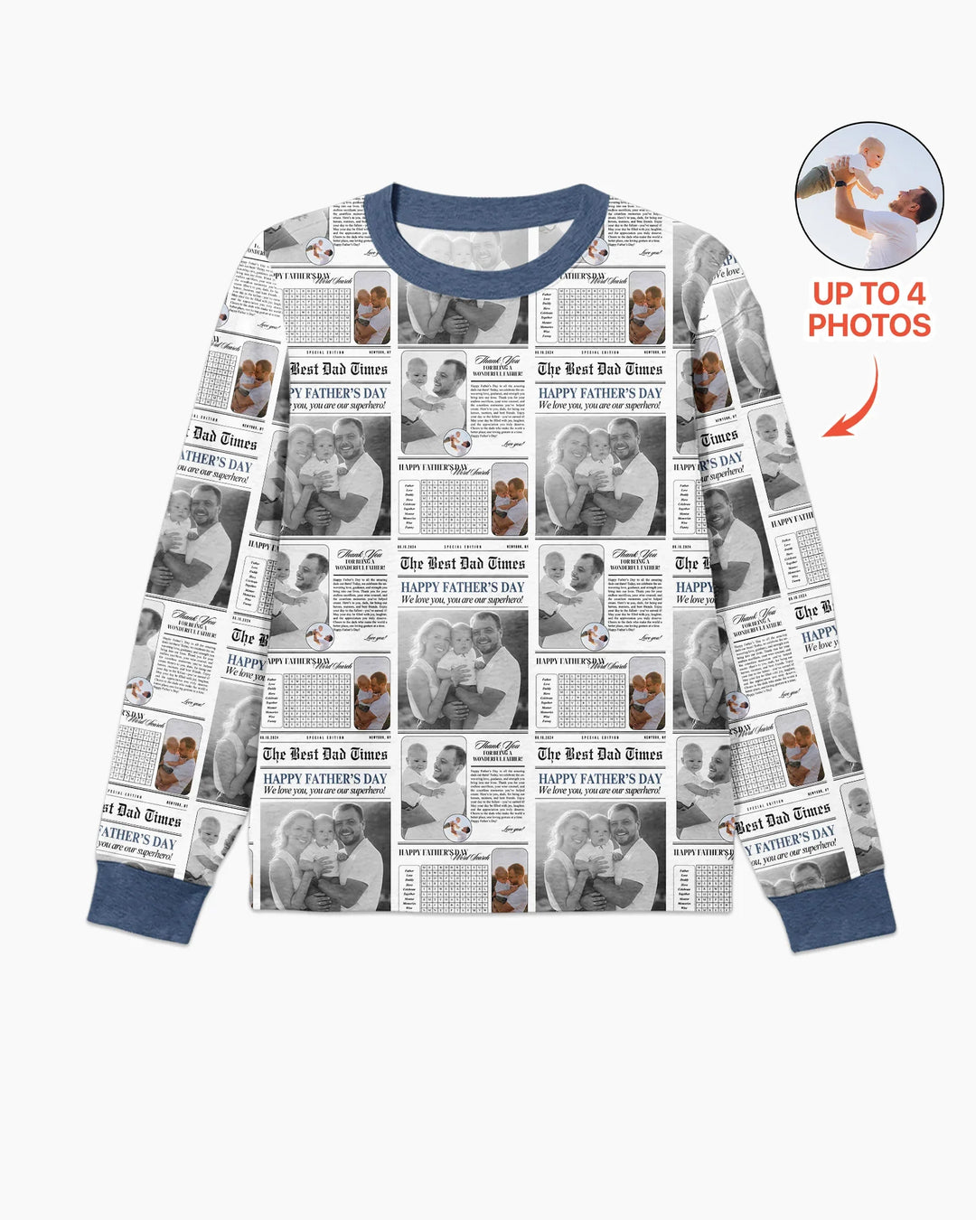 Custom Photo The Best Dad Times Bamboo Men's Pajama Set