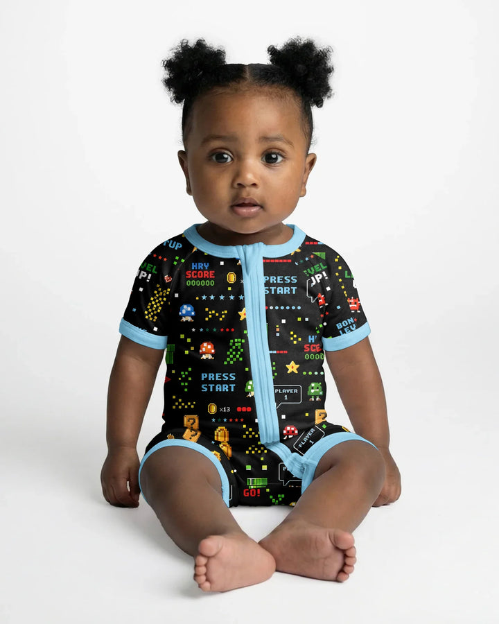 Pixel Game Lover Matching Bamboo Shorty Zippy