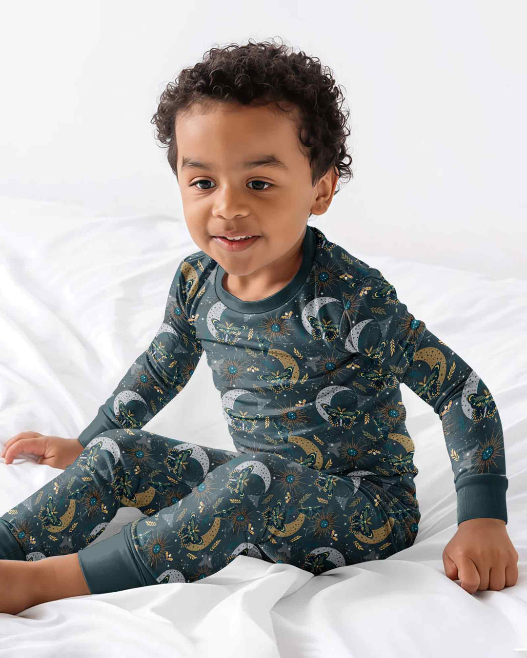 Celestial Moths Bamboo Two Piece Long Sleeve Pajama Set