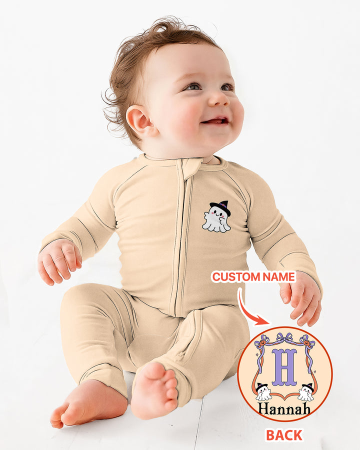 Personalized Halloween Baby Girl's Little Boo Bamboo Convertible Zippy