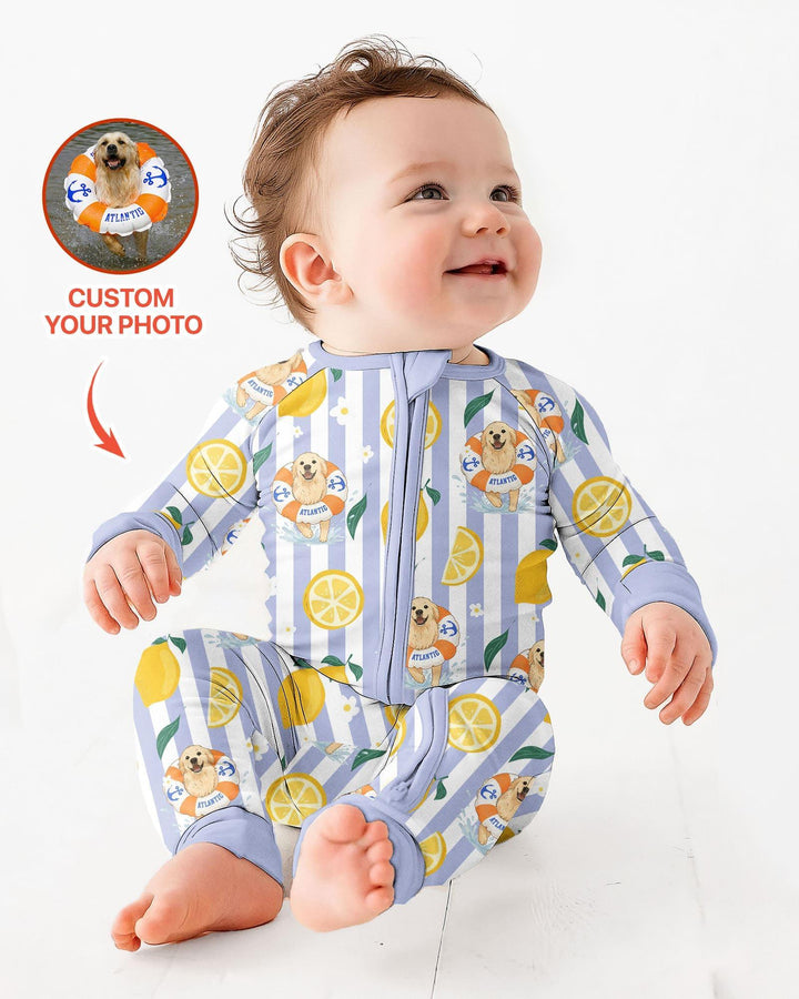 Gerippte Babykleidung mit individuellem Foto - Weich &amp; Skizzenhaft