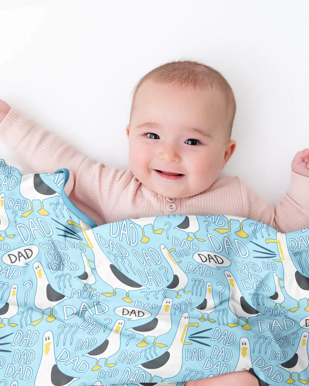 Funny Seagull DAD Bamboo Blanket
