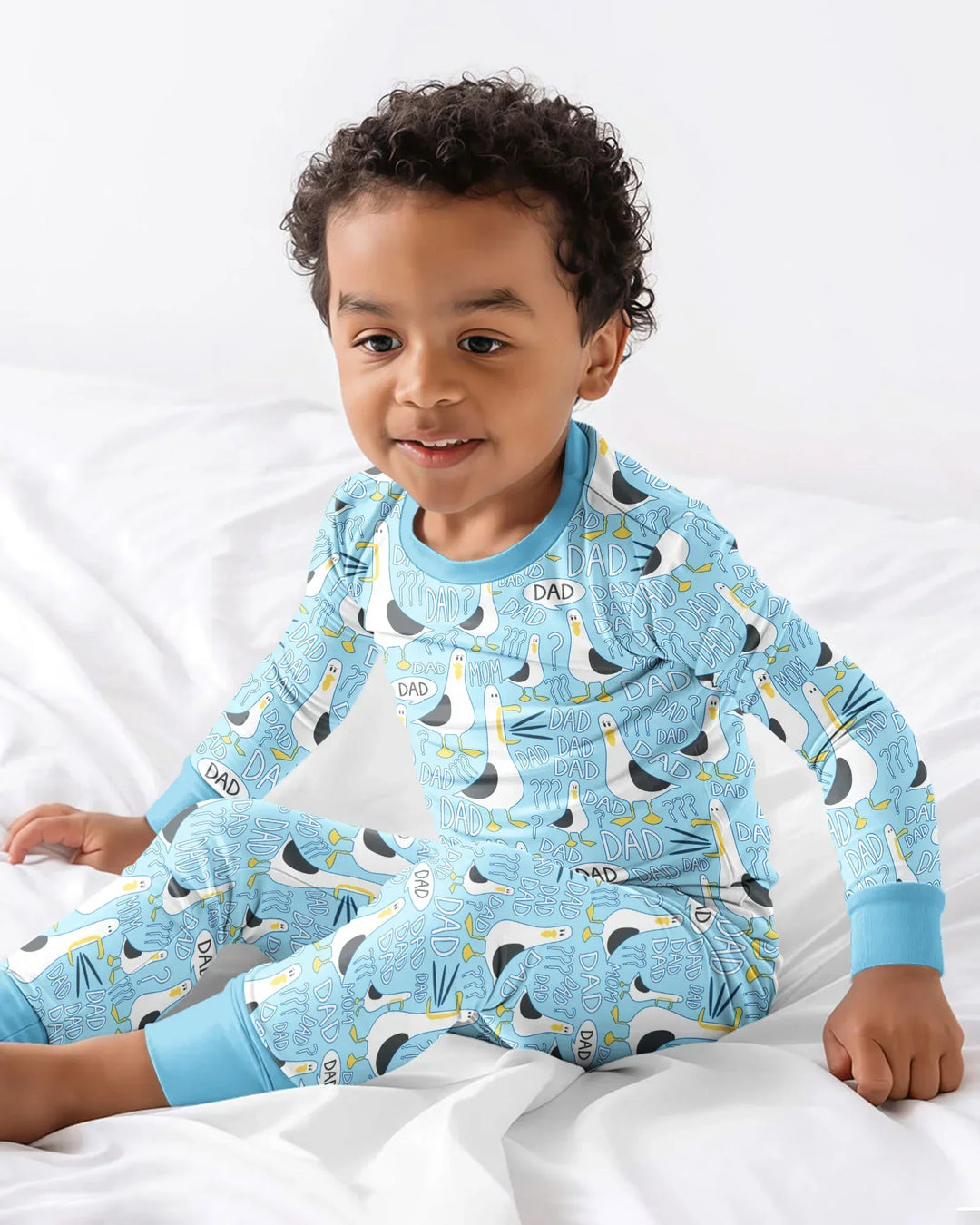 Funny Seagull DAD Bamboo Two Piece Long Sleeve Pajama Set