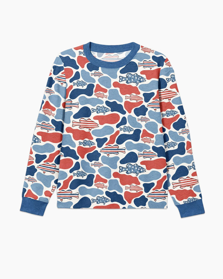 Pijama de bambú a juego Reel America papá e hijo para hombre