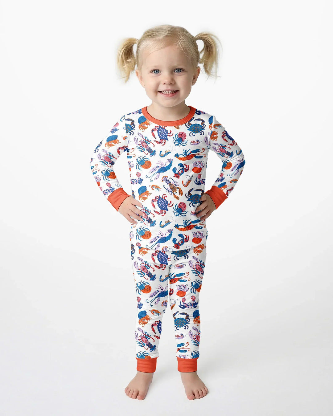 Crustacean Nation Family Matching Bamboo Two Piece Long Sleeve Pajama Set