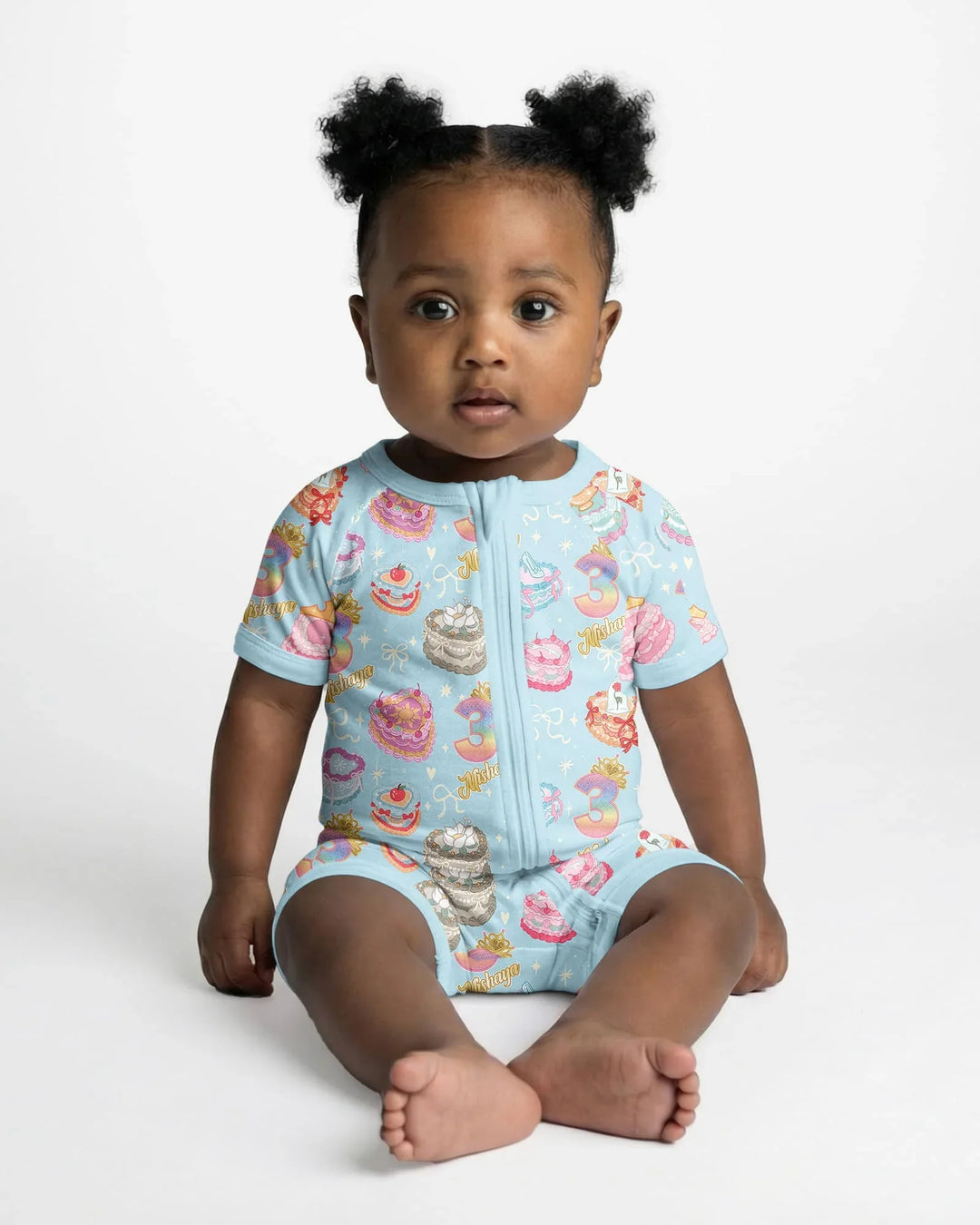 Custom Princess Baby Birthday Bamboo Shorty Zippy
