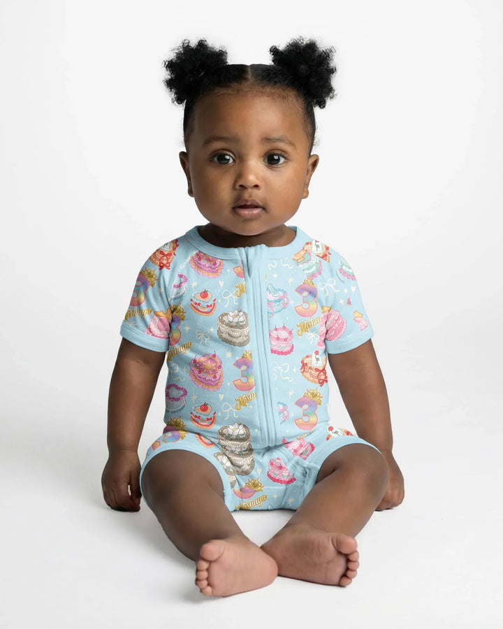 Custom Princess Baby Birthday Bamboo Shorty Zippy