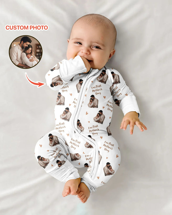 Foto personalizada Nuestro primer (invierno/Navidad/etc.) como padres Bambú Convertible con cremallera