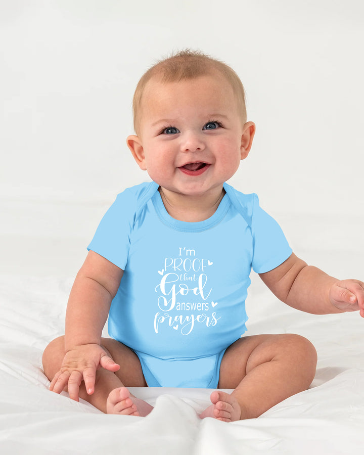 I'm Proof That God Answers Prayers Christian IVF Miracle Baby Bamboo Bodysuit
