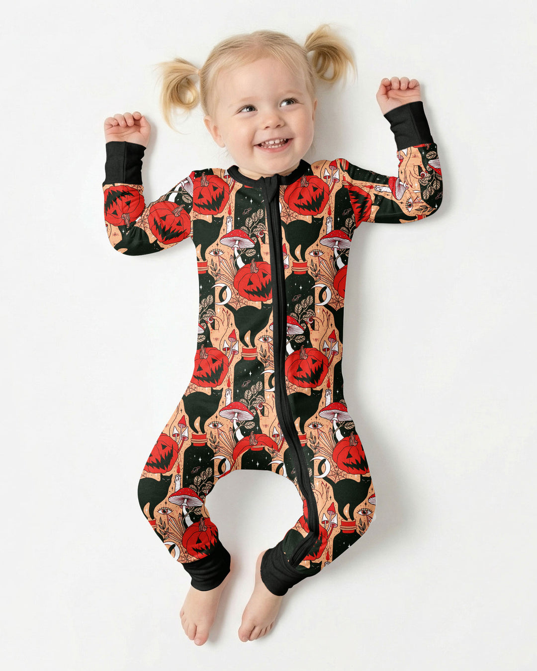 Black Cat And Pumpkin Halloween Bamboo Convertible Zippy