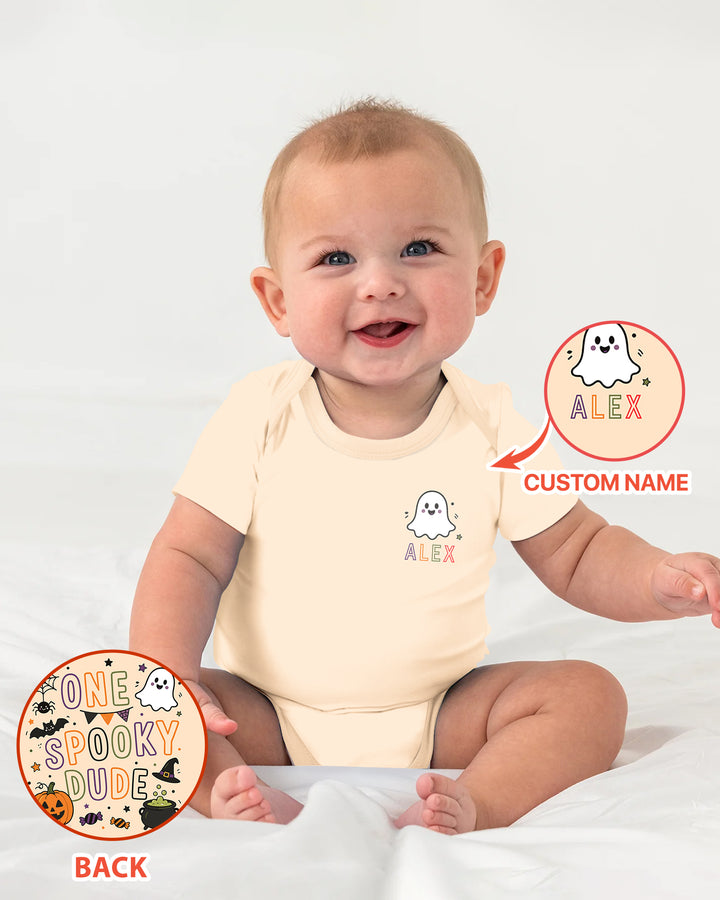 Custom Name Halloween 1st Birthday Bamboo Bodysuit