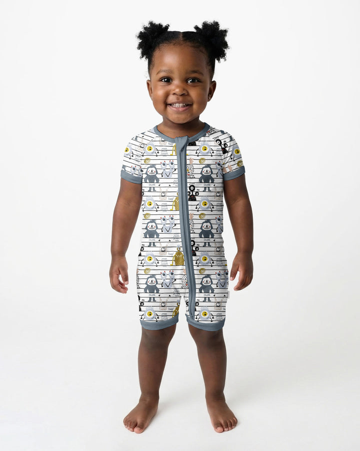 Playful Monster Friends Bamboo Shorty Zippy