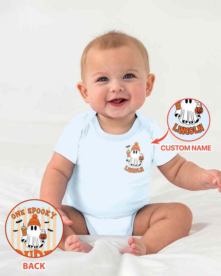 Personalized One Spooky Dude Halloween Baby Birthday Halloween Bamboo Bodysuit