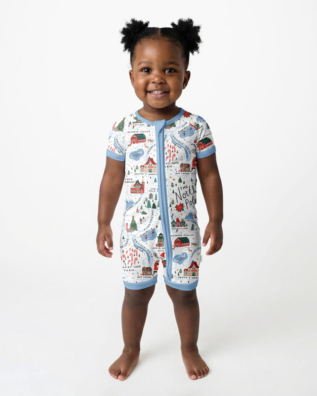 The North Pole Map Bamboo Shorty Zippy