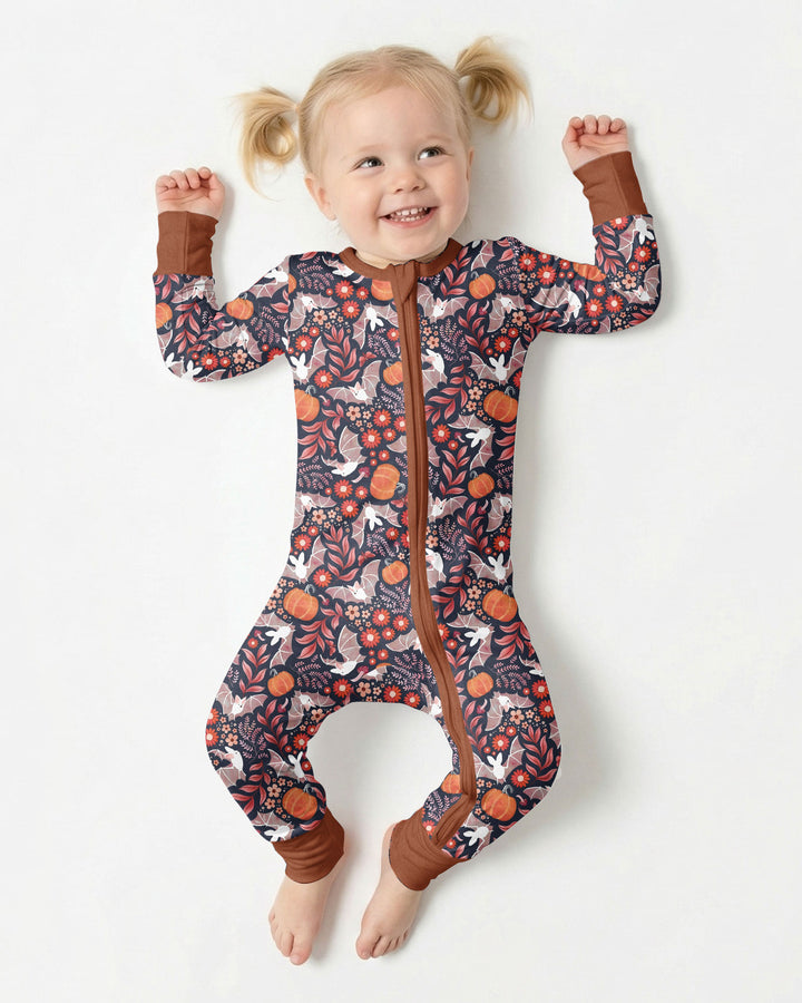 Bat Pumpkin Floral Halloween Bamboo Convertible Zippy