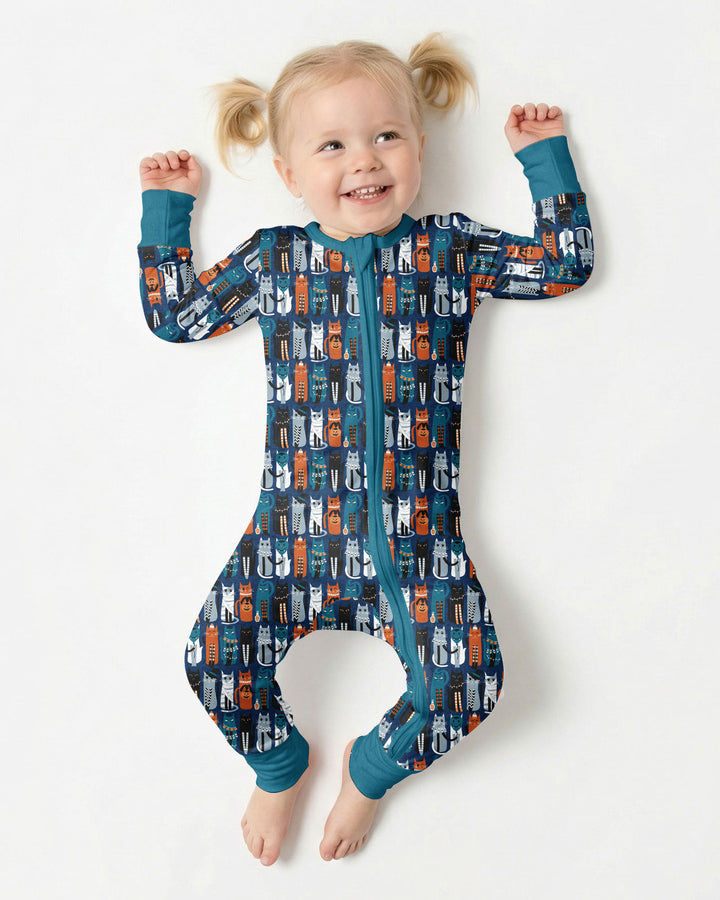 Retro Halloween Cat Bamboo Convertible Zippy