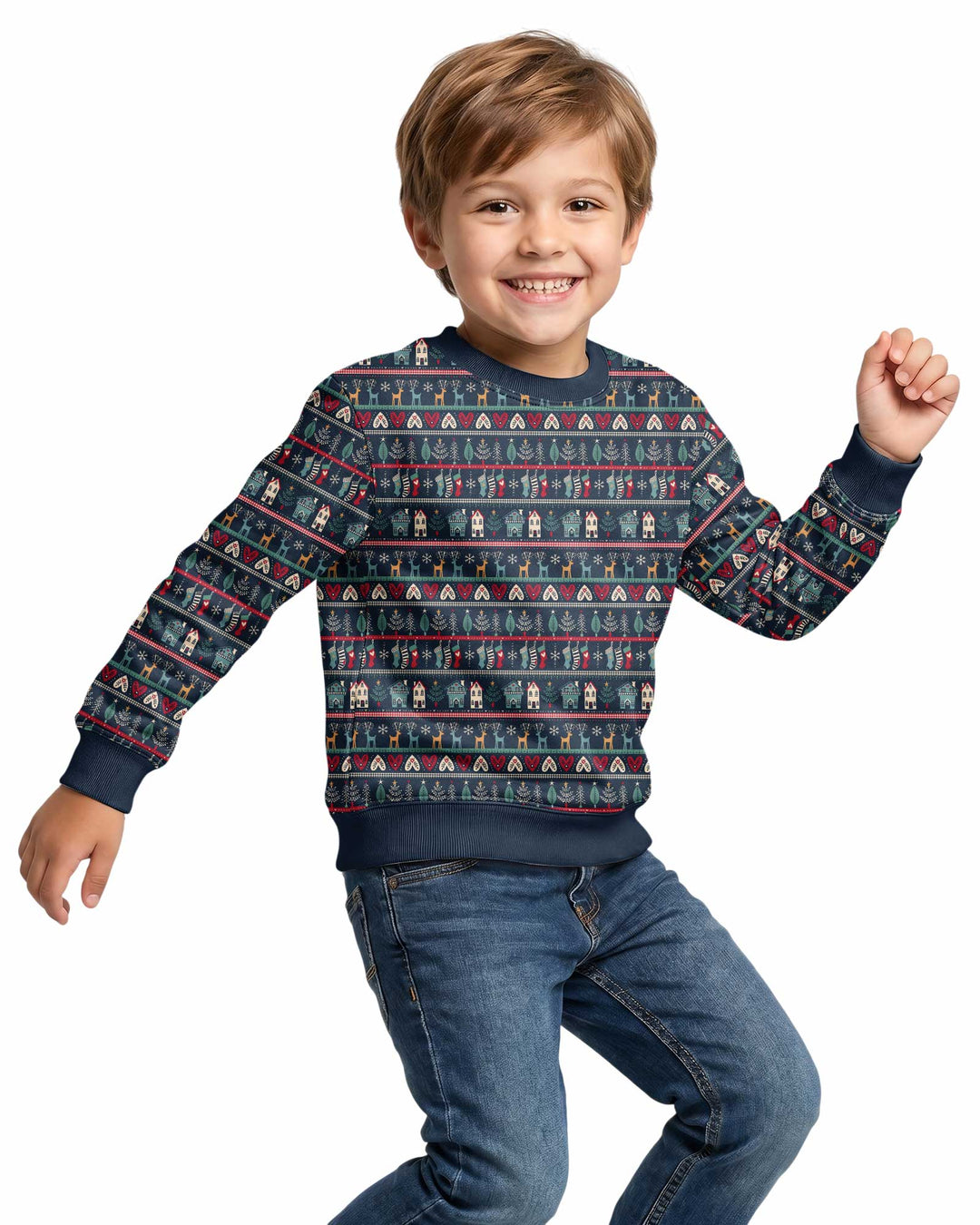 Vintage Nordic Christmas Bamboo Crewneck Sweatshirt