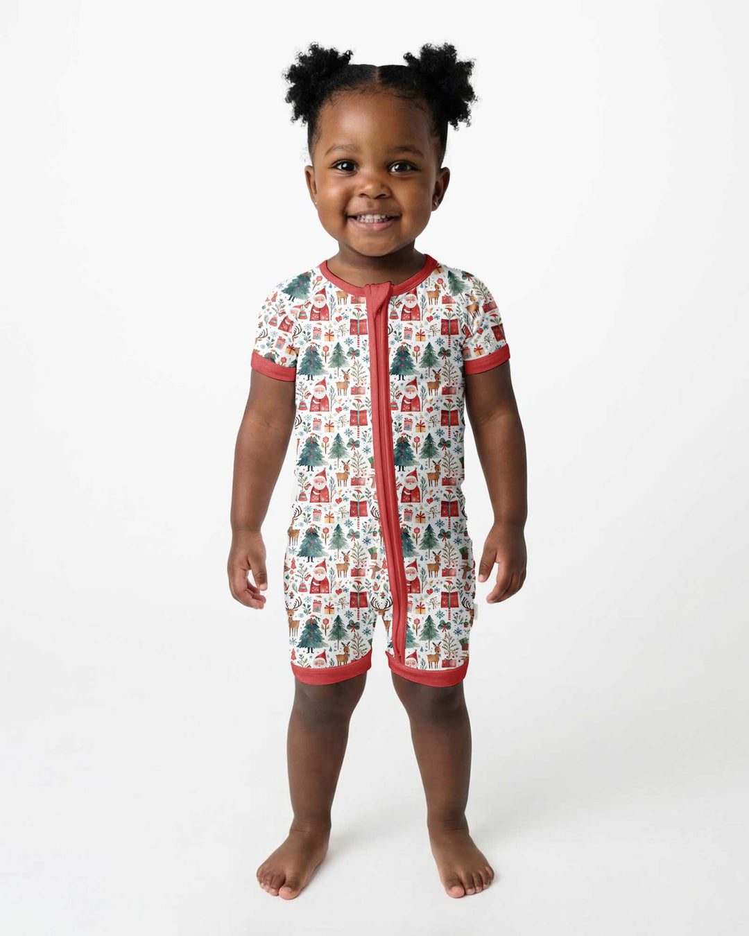 Christmas Tree Santa Bamboo Shorty Zippy