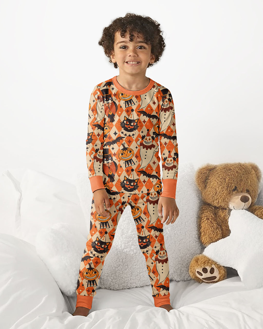 Vintage Halloween Carnival Bamboo Two Piece Long Sleeve Pajama Set