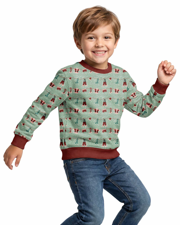Santa In The Snow Bamboo Crewneck Sweatshirt