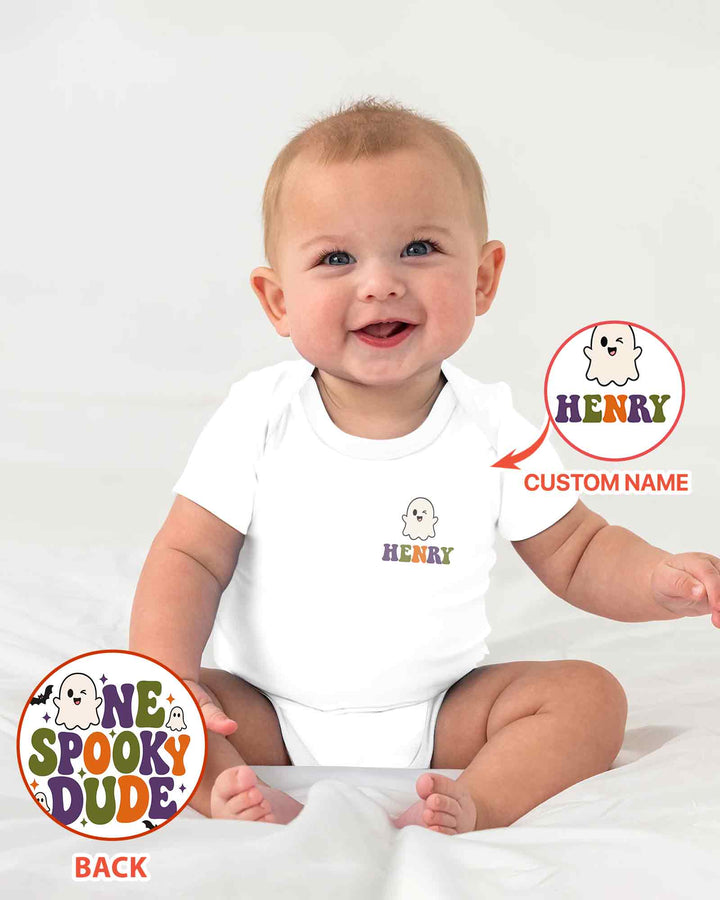 Personalized Halloween First Birthday Bamboo Bodysuit
