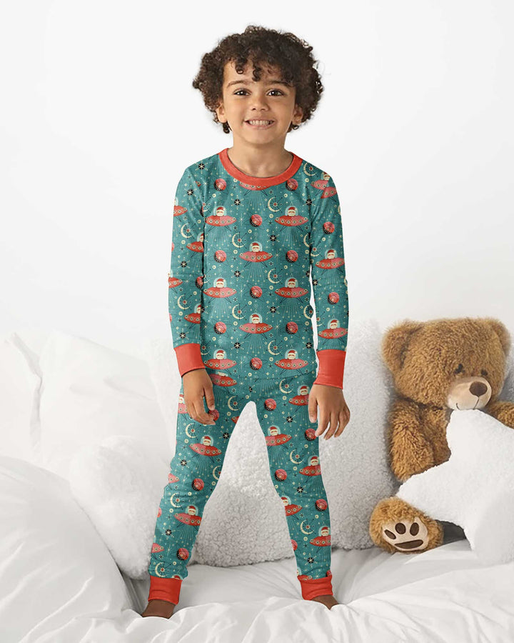 Atomic Santas in Space Bamboo Two Piece Long Sleeve Pajama Set