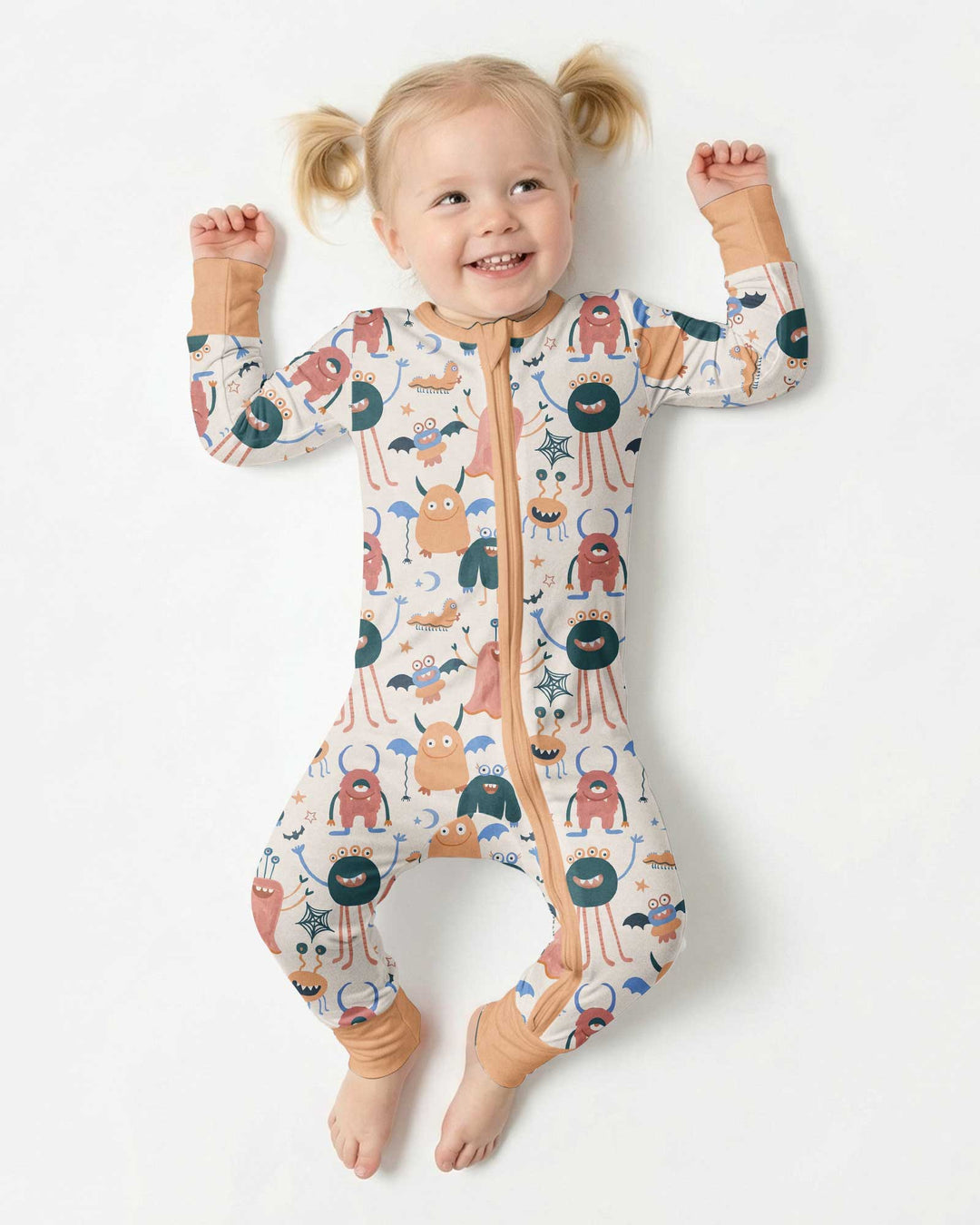 Monsters Fun Pastels Hand Painted Cute Bamboo Convertible Zippy