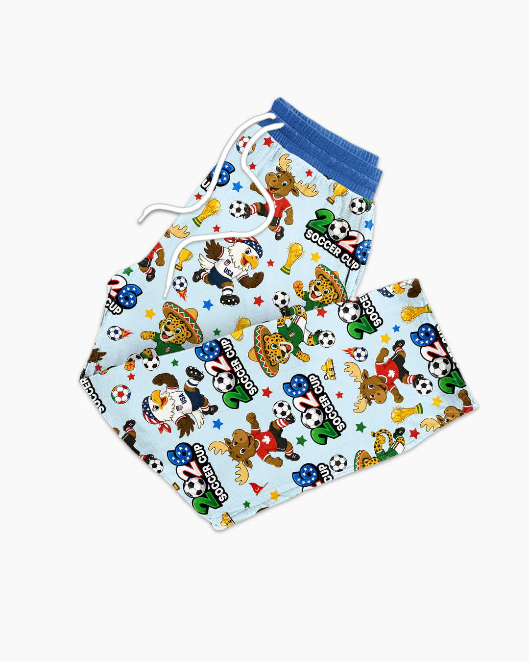Soccer Cup Cute Mascots Bamboo Men's Pajama Set