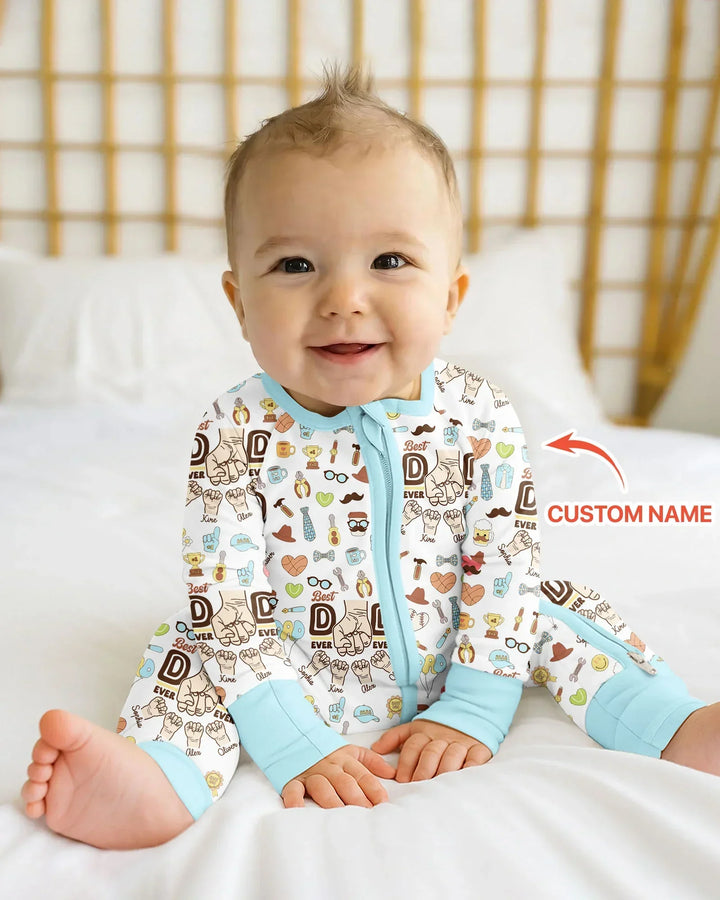 Custom Kids Name Best Dad Ever Bamboo Convertible Zippy
