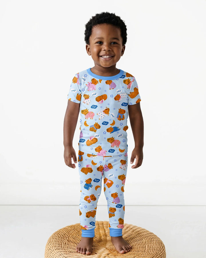 Capyjama Family Matching Bamboo Two Piece Short Sleeve Pajama Set