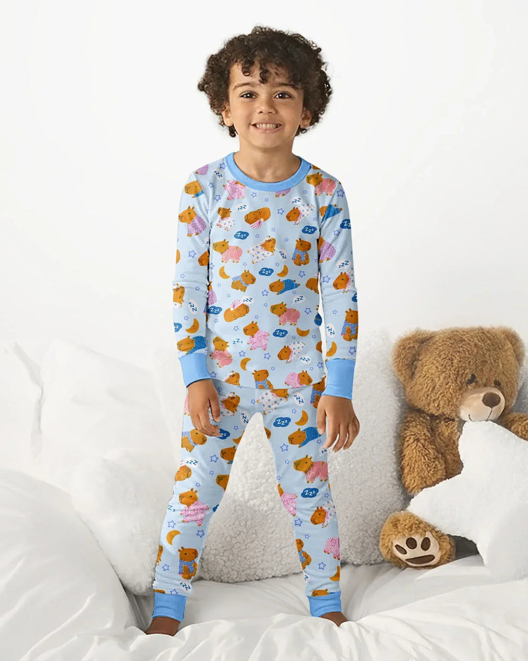 Capyjama Family Matching Bamboo Two Piece Long Sleeve Pajama Set