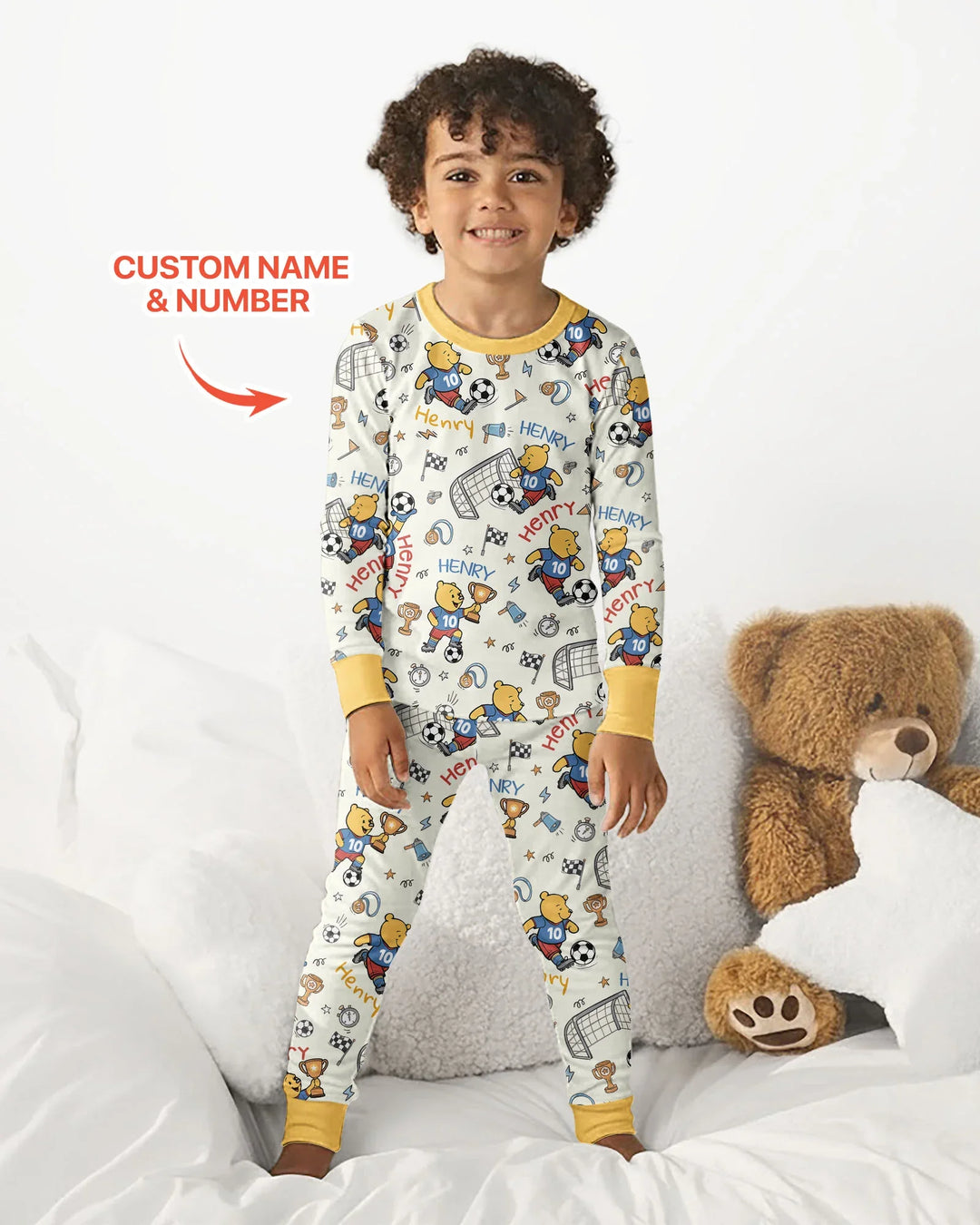 Conjunto de pijama de dos piezas de bambú con mangas largas, plantilla PERSONALIZADA