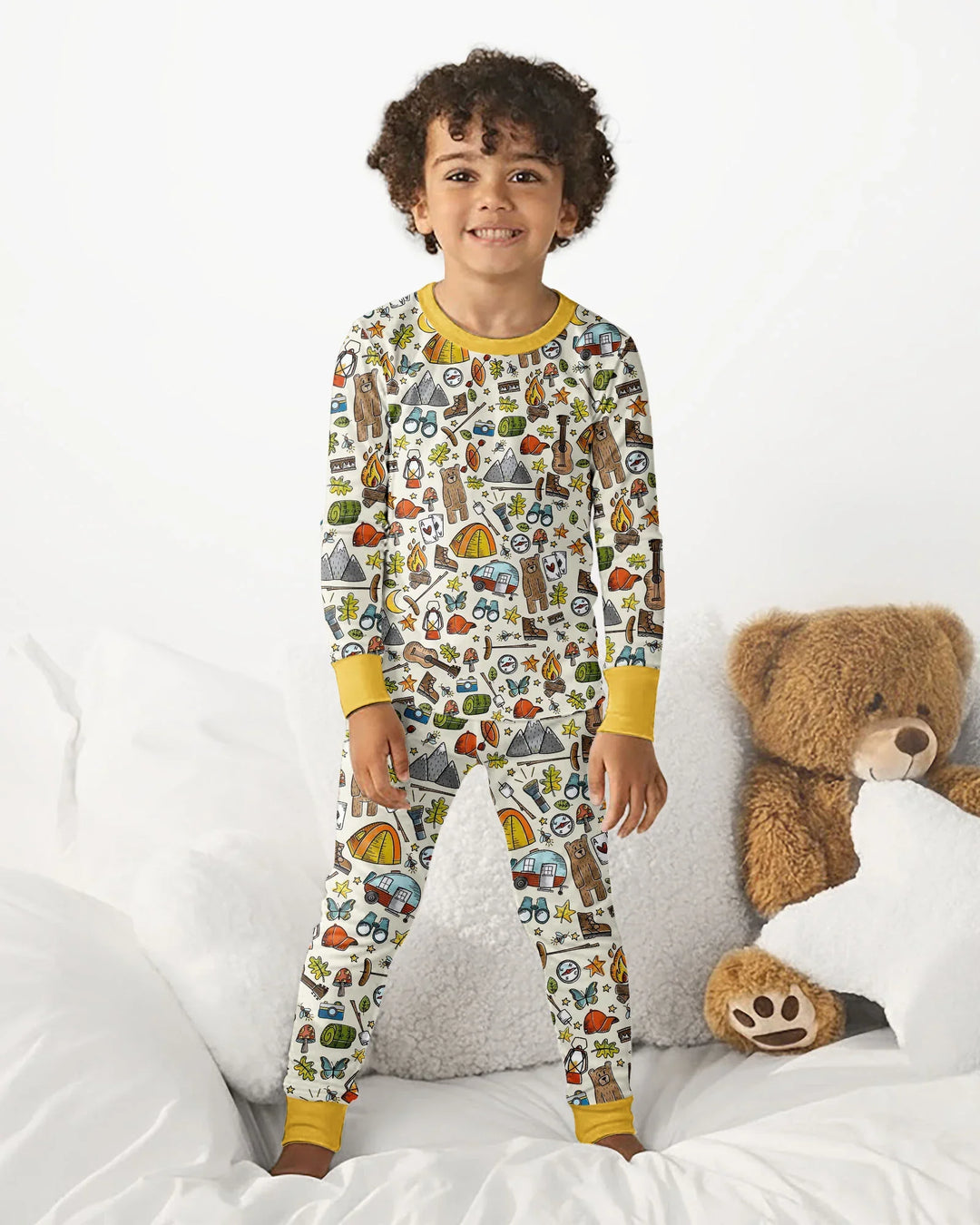 Zweiteiliges Langarm-Pyjama-Set mit Sommerfrüchten