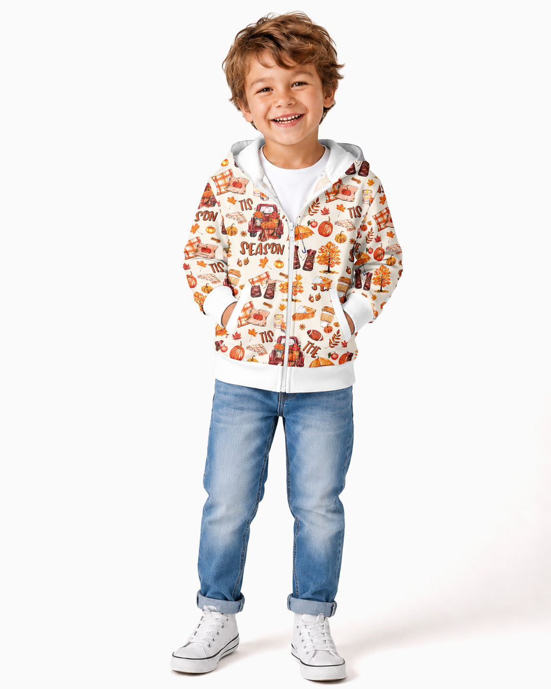Fall Tis the Season Bamboo Zip Hoodie