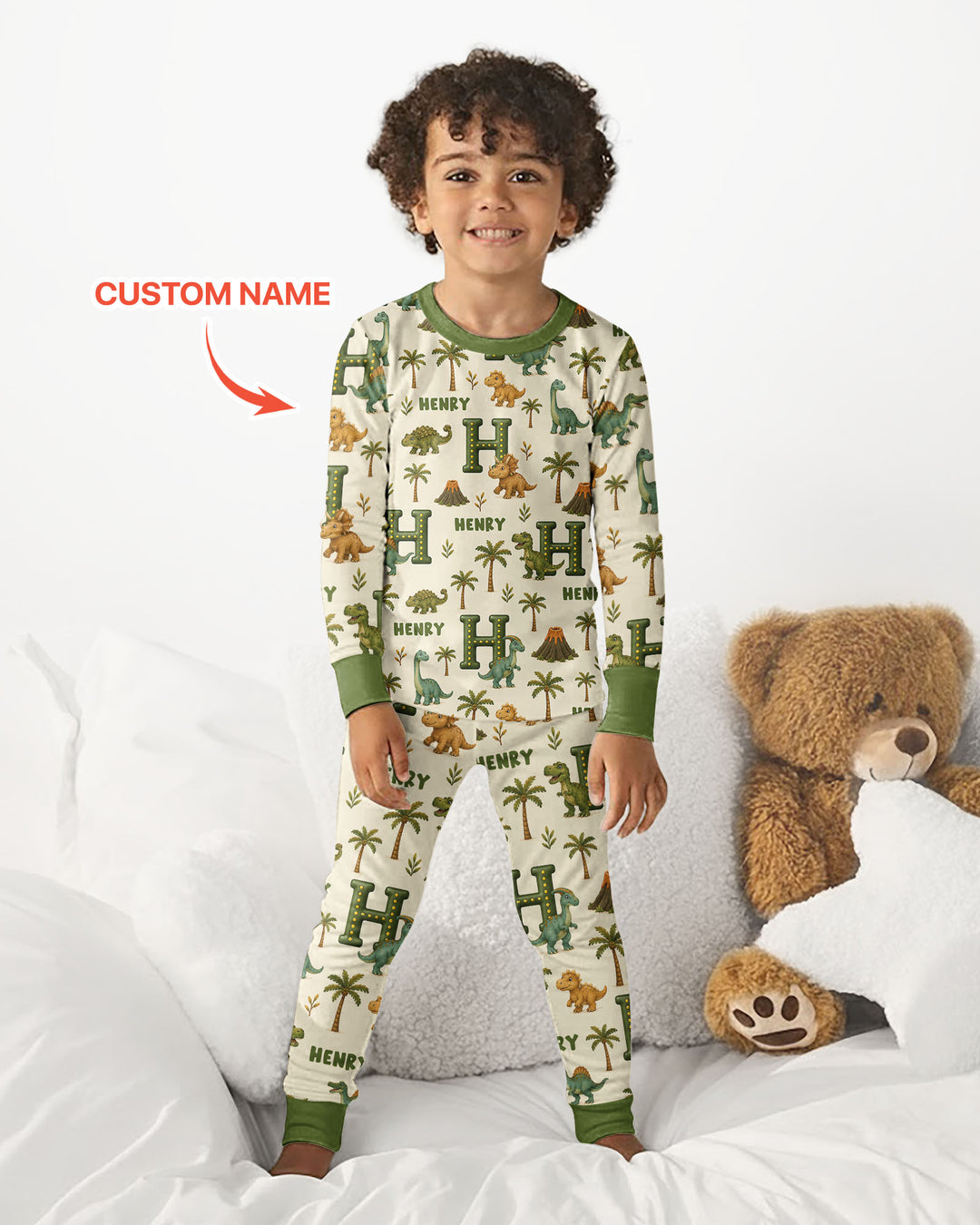 Dinosaur Dreams Bamboo Two Piece Long Sleeve Pajama Set