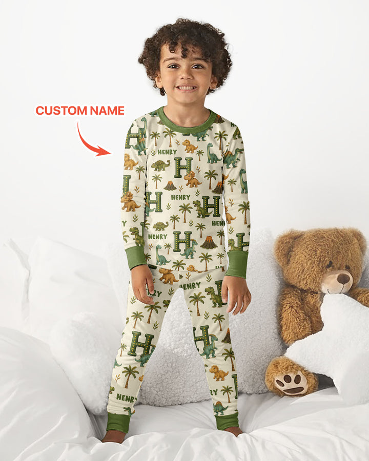 Dinosaur Dreams Bamboo Two Piece Long Sleeve Pajama Set