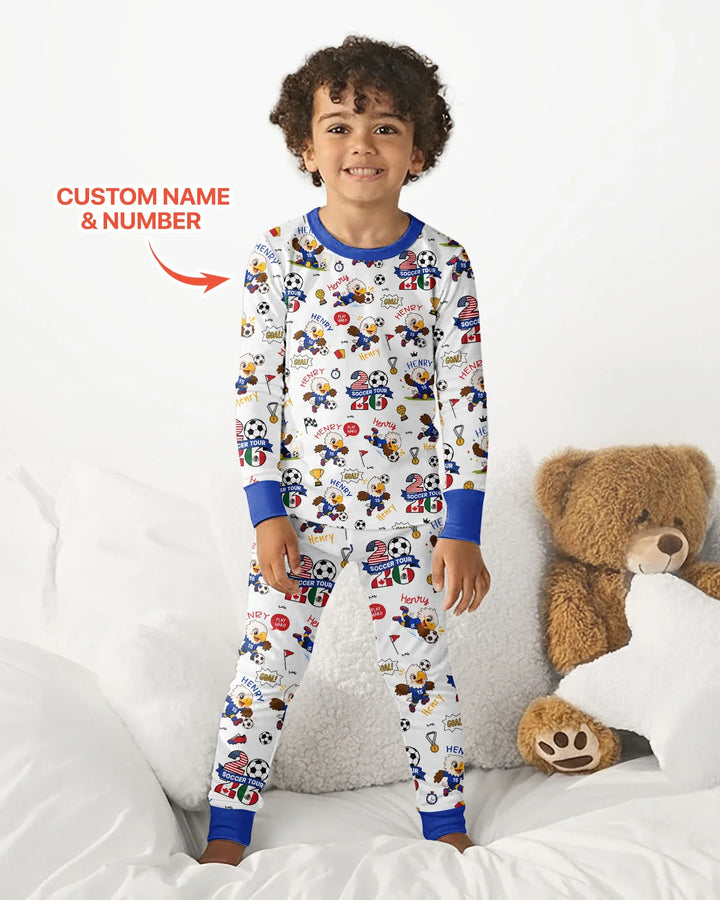 Zweiteiliges Langarm-Pyjama-Set mit Sommerfrüchten