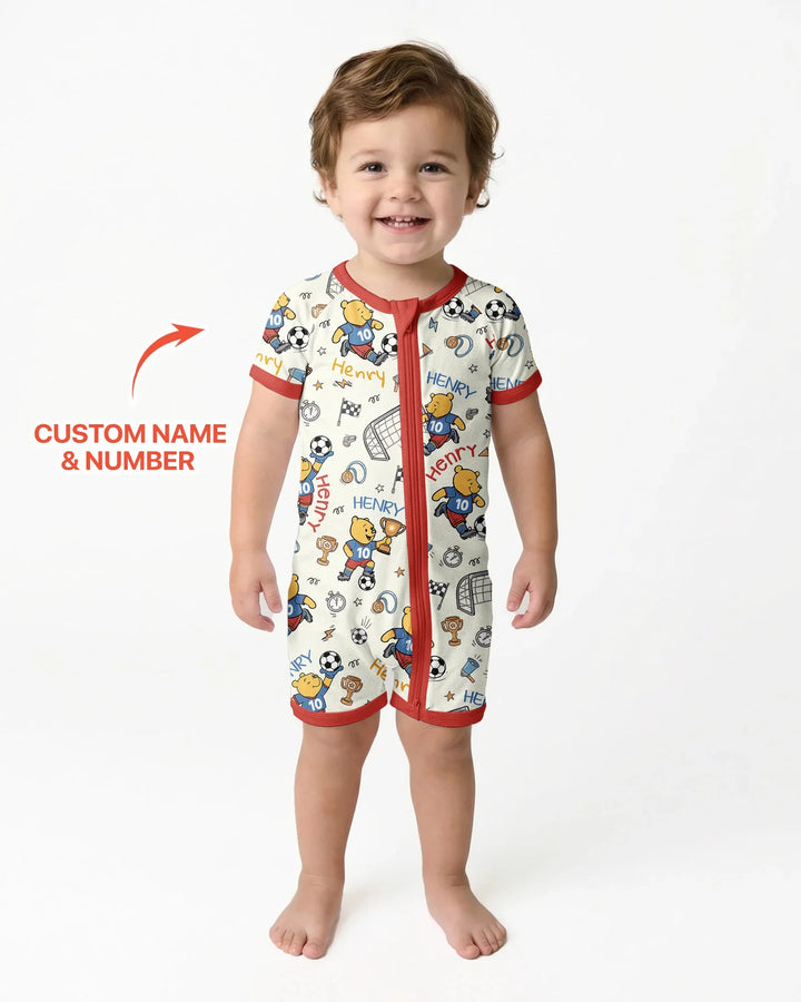 Plantilla PERSONALIZADA de Bambú Pijama Corto con Cremallera