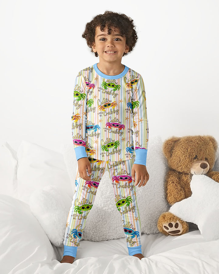 Conjunto de pijama de dos piezas de bambú con mangas largas, plantilla PERSONALIZADA