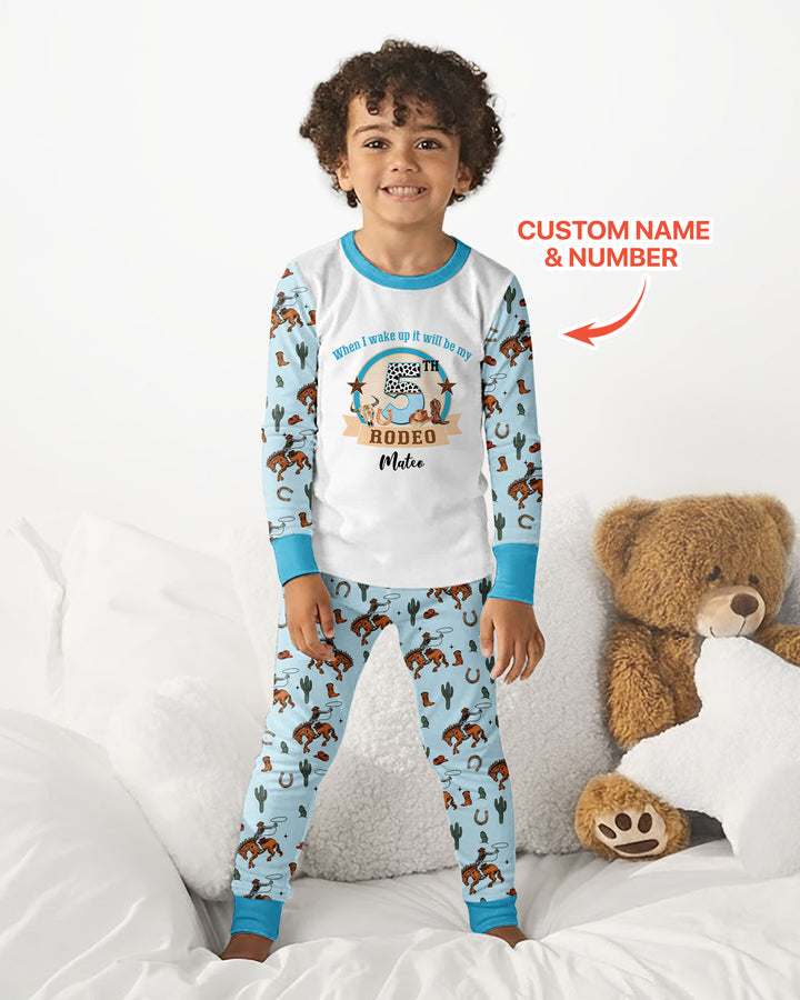 Personalized Birthday When I Wake Up It Will Be Rodeo Bamboo Two Piece Long Sleeve Pajama Set