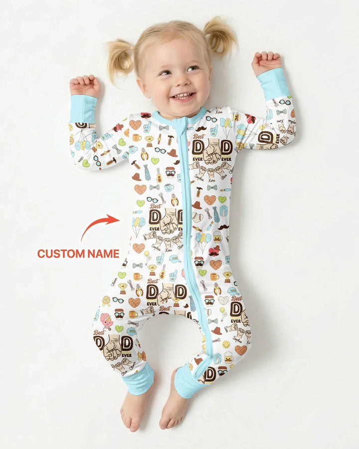 Custom Kids Name Best Dad Ever Bamboo Convertible Zippy