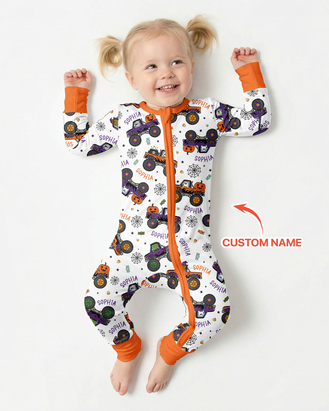 Custom Name Halloween Monster Truck Bamboo Convertible Zippy