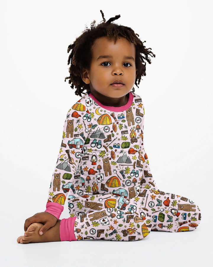 Zweiteiliges Langarm-Pyjama-Set mit Sommerfrüchten