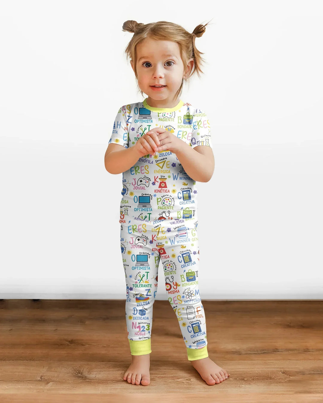 You Are Spanish Alphabet Version Bamboo Two Piece Short Sleeve Pajama Set