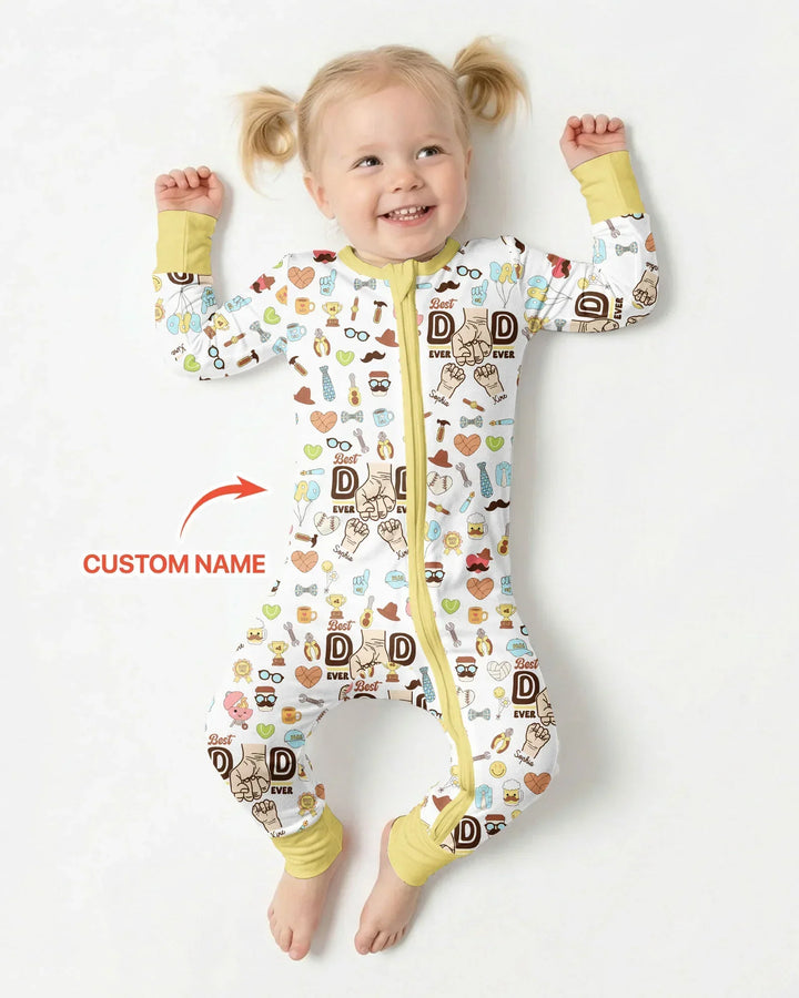 Custom Kids Name Best Dad Ever Bamboo Convertible Zippy
