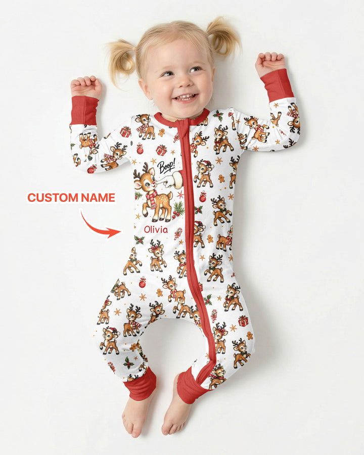 Reindeer Santa Boop Custom Name Bamboo Convertible Zippy