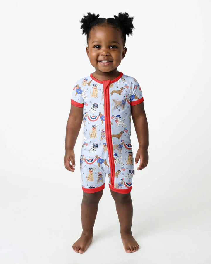 Patriotic Pups Family Matching Bamboo Shorty Zippy