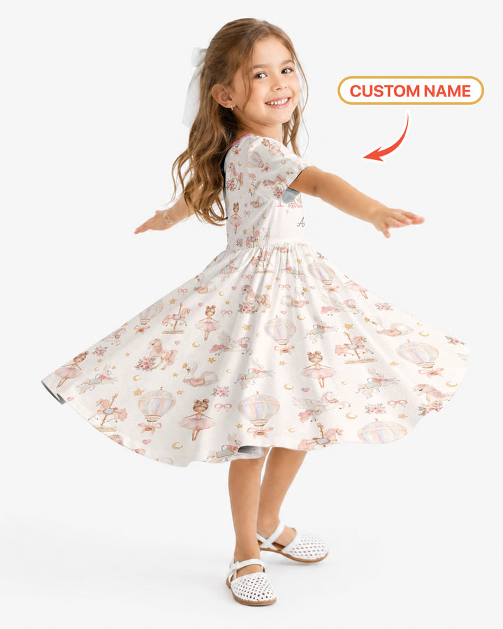 Custom Name When I Wake Up Girly Birthday Bamboo Twirl Dress