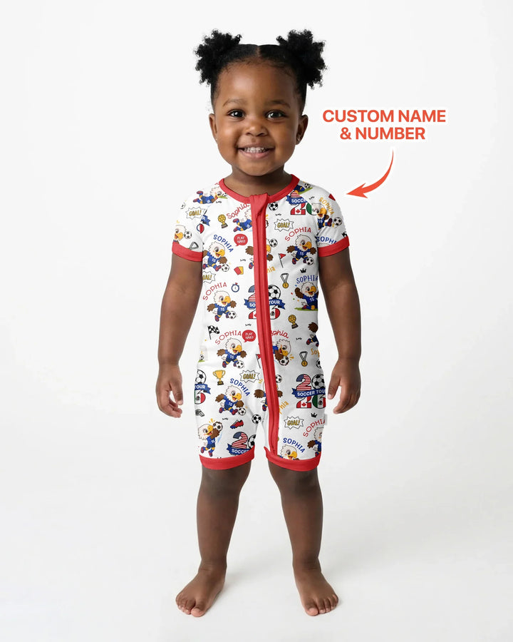 Plantilla PERSONALIZADA de Bambú Pijama Corto con Cremallera