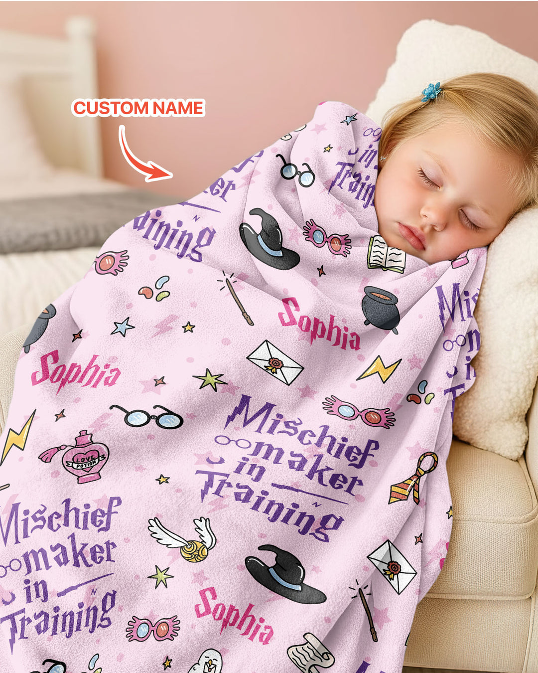 Custom Name Mischief Maker In Training Bamboo Blanket